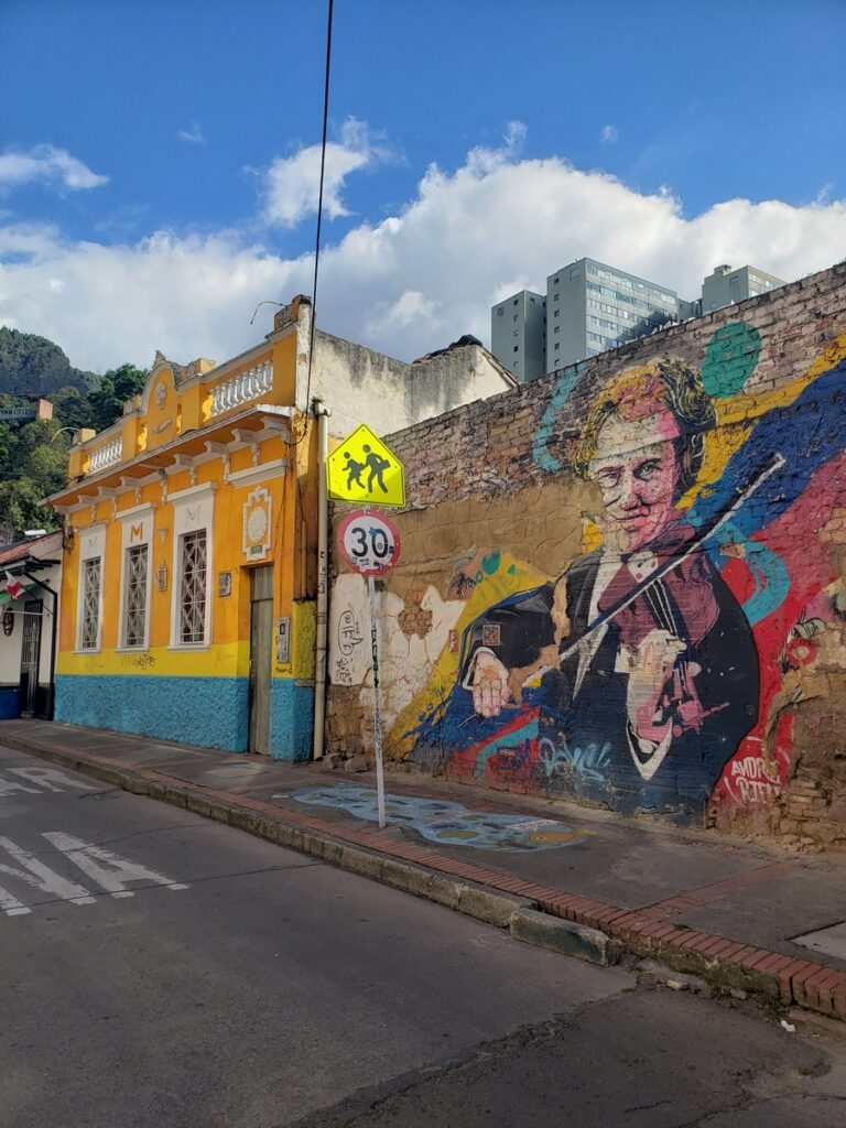 Colourful buildings line our streets