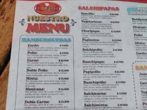 Rodasur Menu